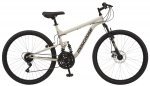 Mongoose Major Mountain Bike, 26-inch wheels, 18 speeds, sand, mens style frame