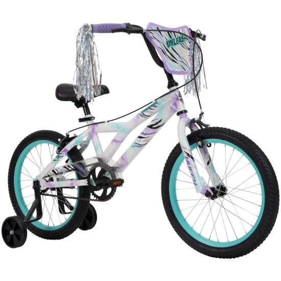 Huffy 18-inch Unleash Girls\' Bike for Kids, Purple