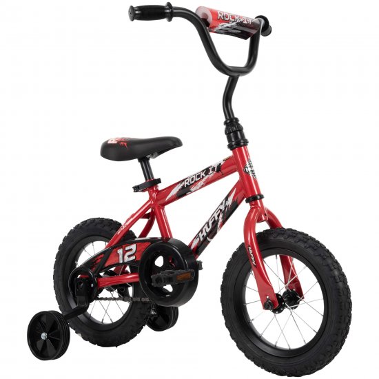 Huffy 12\" Rock It Boys\' Bike for Kids, Crimson Red
