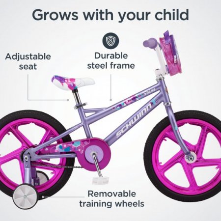 Schwinn Shine Girl's Sidewalk Bike, 18-inch mag wheels, ages 5