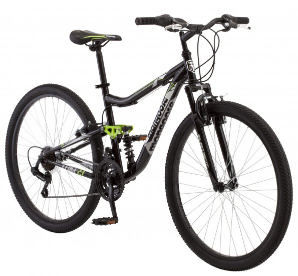 Mongoose Ledge 2.1 Mountain Bike, 27.5\" wheels, 21 speeds, mens frame, Black